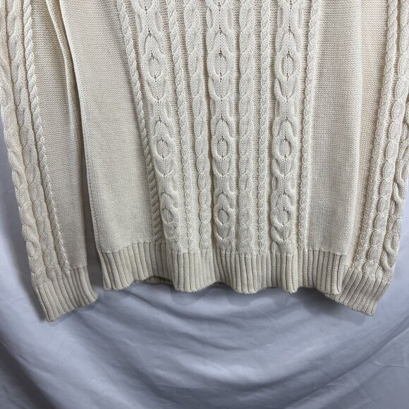 L.L. Bean Cream-Coloured Cable Knit Sweater Womens Size S - Picture 2 of 10